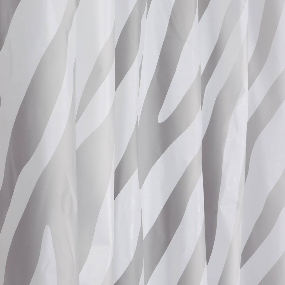 Штора для ванной 180x180см ZEBRA белый, ПЕВА, SWC-50-22, арт.№ 461-640