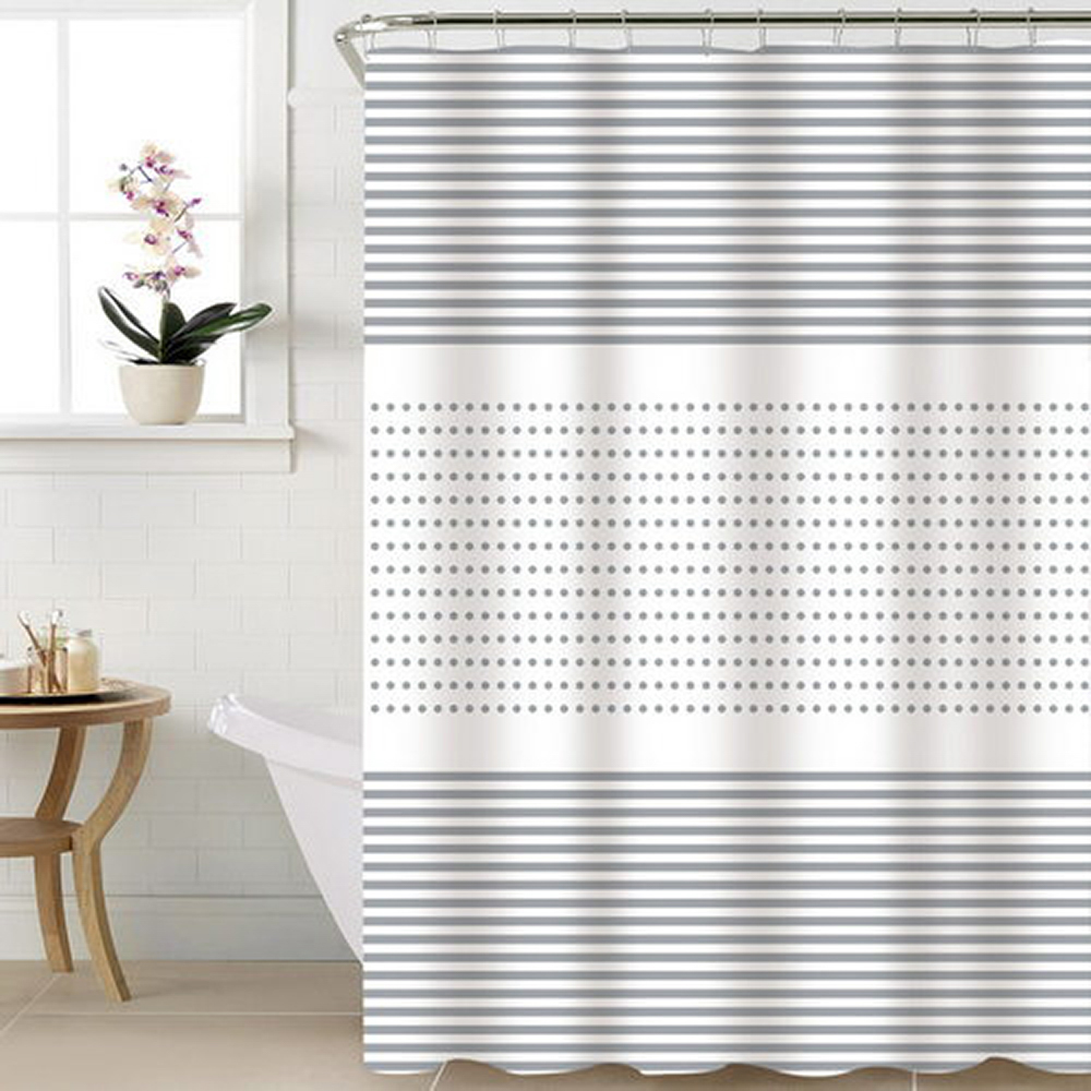 Штора для ванной 180x180см POINT белый/серый, ПЕВА, SWC-50-21, арт.№ 461-641