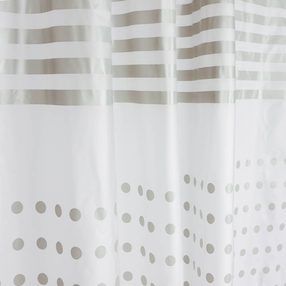 Штора для ванной 180x180см POINT белый/серый, ПЕВА, SWC-50-21, арт.№ 461-641