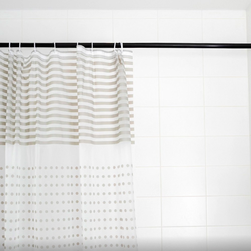 Штора для ванной 180x180см POINT белый/серый, ПЕВА, SWC-50-21, арт.№ 461-641