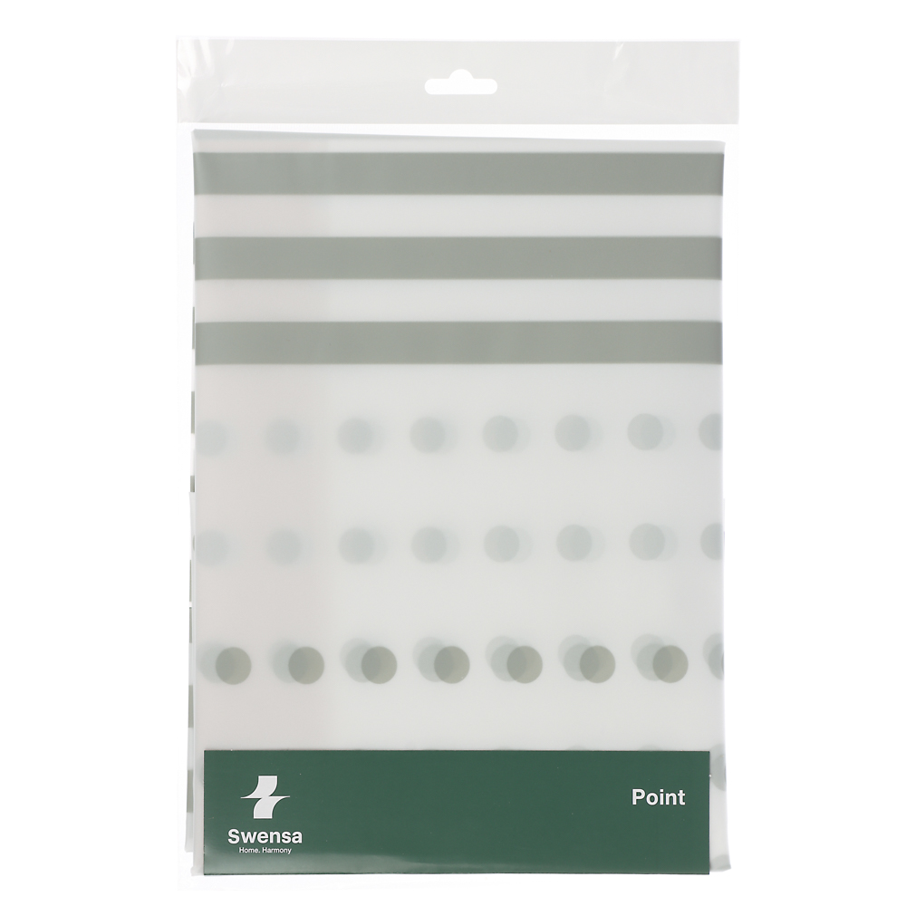 Штора для ванной 180x180см POINT белый/серый, ПЕВА, SWC-50-21, арт.№ 461-641