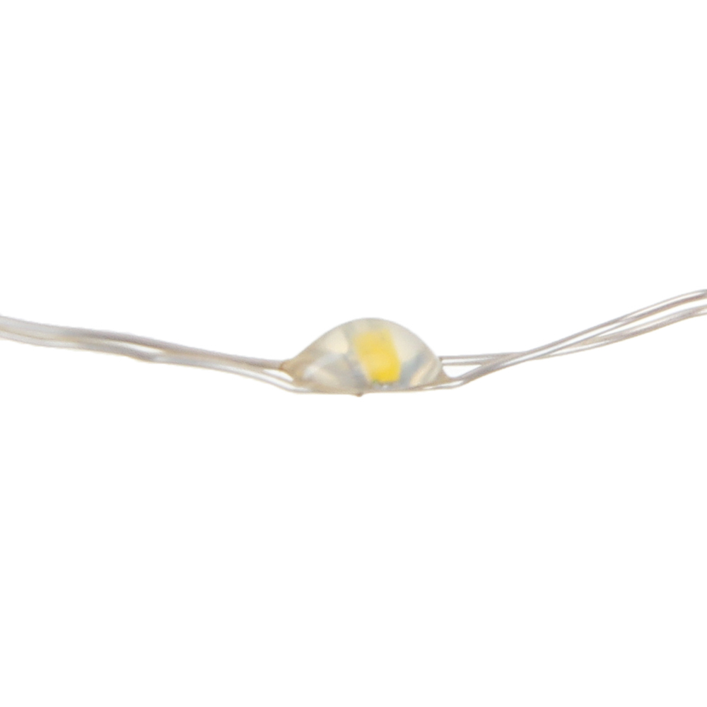 СНОУ БУМ Гирлянда нить росы 1 м СНОУ БУМ, 10 LED ламп, постоянное свечение шампань, проволока серебряный цвет, 2xCR2032, арт.№ 384-332