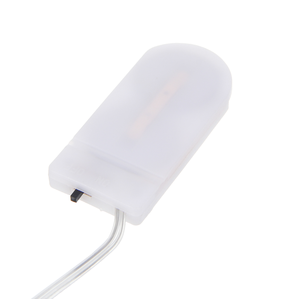 СНОУ БУМ Гирлянда нить росы 1 м СНОУ БУМ, 10 LED ламп, постоянное свечение шампань, проволока серебряный цвет, 2xCR2032, арт.№ 384-332