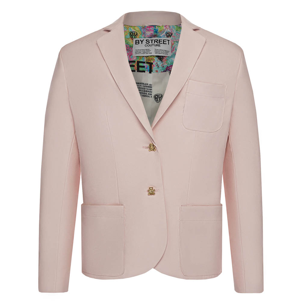 Пиджак со стразами, экокожа, унисекс, розовый, разм.M, арт.№ 080-062