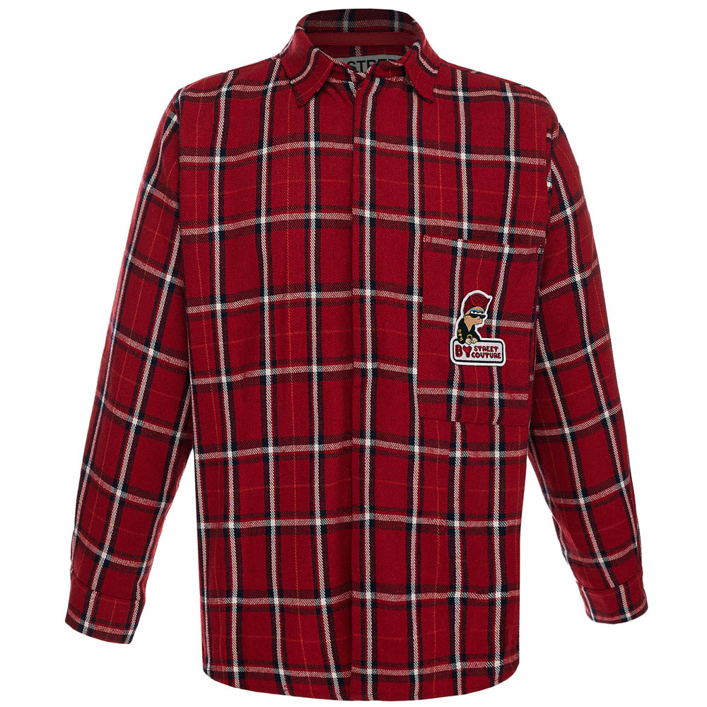 Рубашка клетчатая "BY STREET COUTURE", женская, красный, разм. one size, арт.№ 080-073