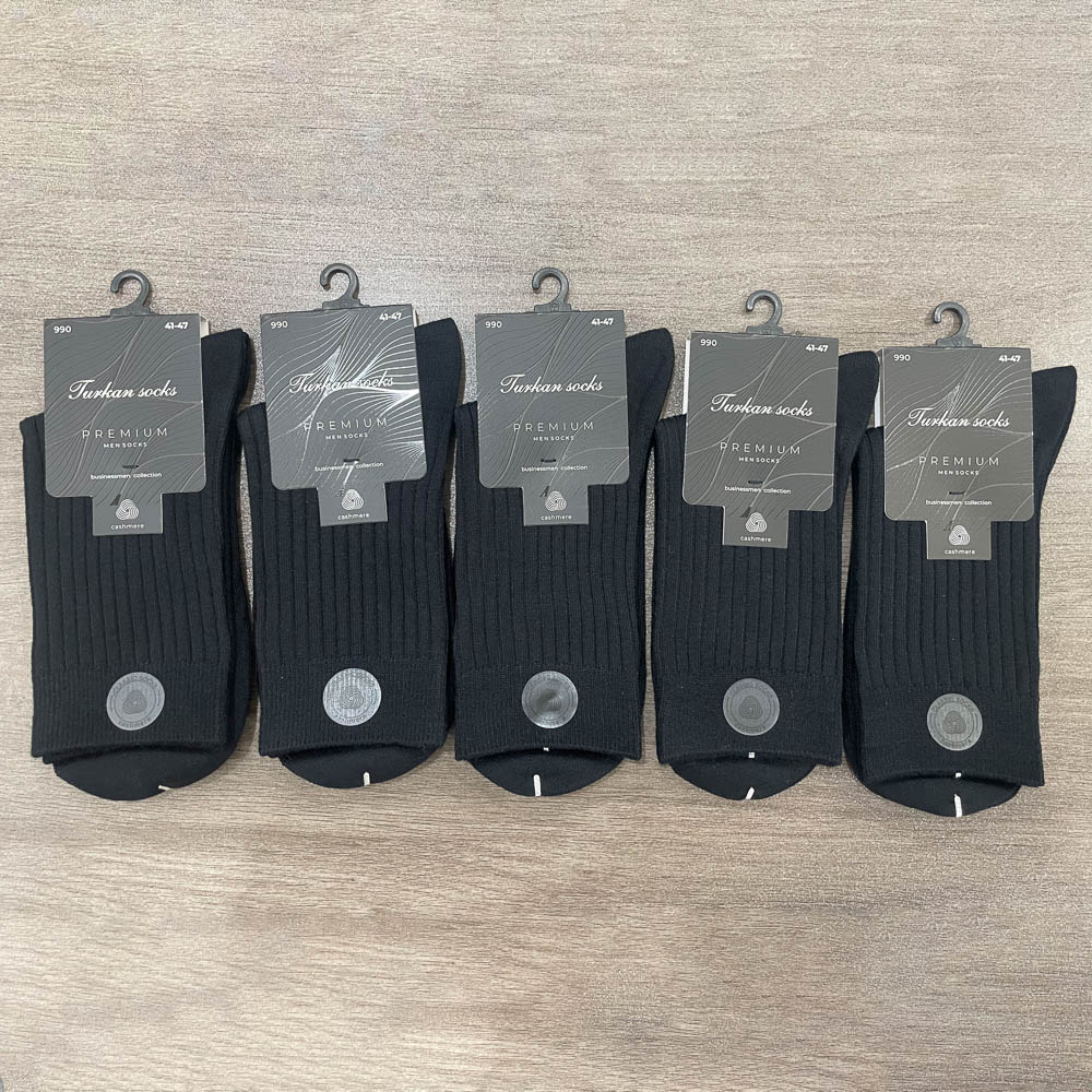 Носки мужские "кашемир" тм TURKAN, р.41-47, черные, #990, арт.№ 019-504
