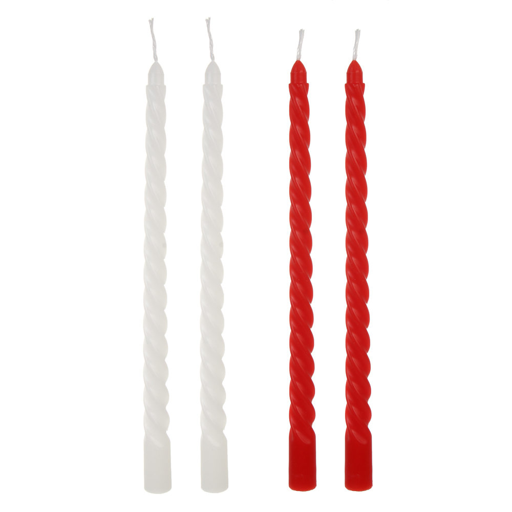 Набор свечей витых тм LADECOR 25 см, 2 шт, парафин, 2 цвета, арт.№ 543-021