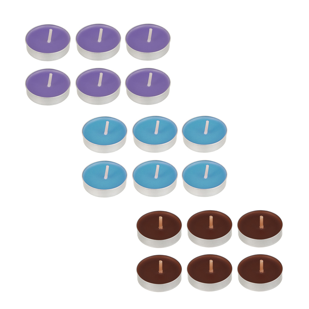 Свечи чайные ароматические тм LADECOR 3,8x1,6 см, парафин, 6 шт, 4 вида, арт.№ 553-137