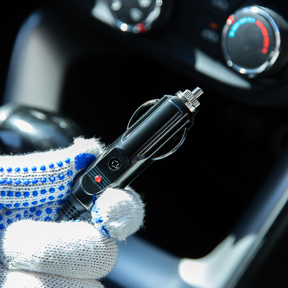 ЕРМАК Домкрат электрический 3 т, 12В, 120-420 мм, 100 Вт, в кейсе, х/б перчатки с ПВХ, арт.№ 743-006