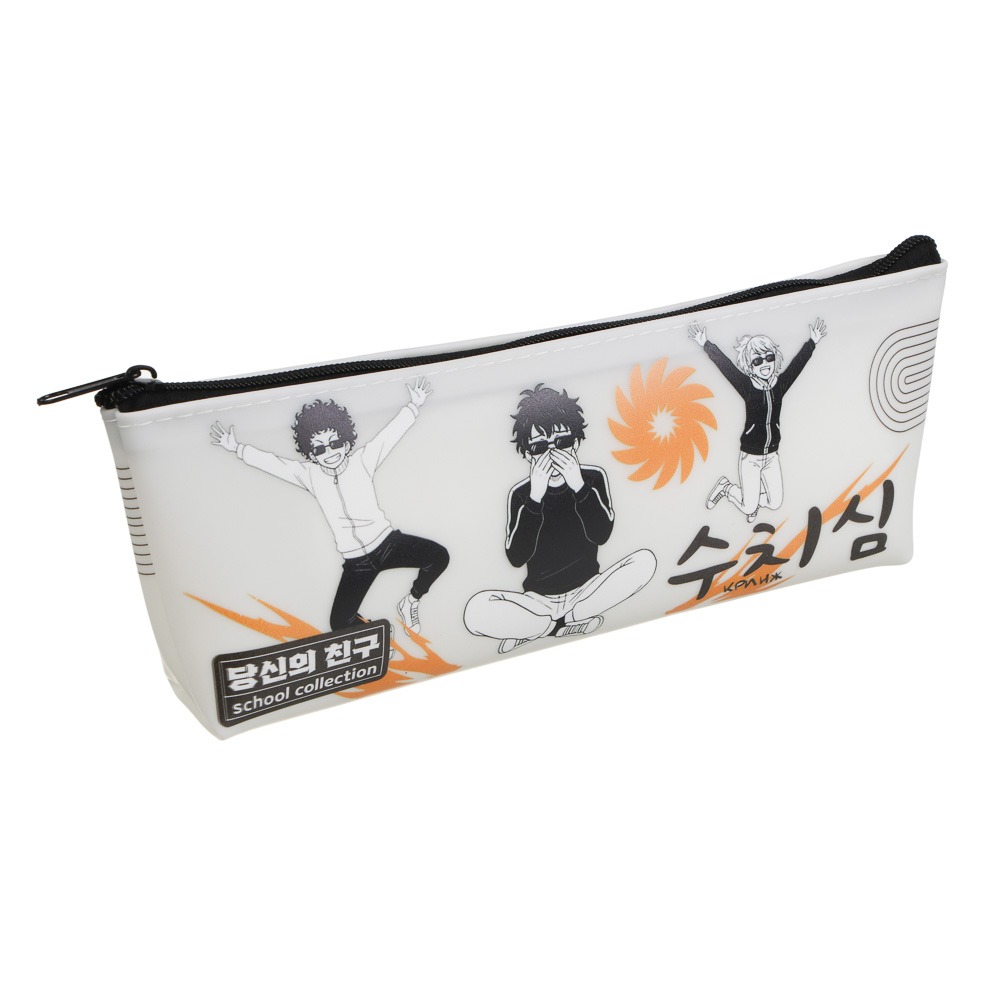 Пенал прямоугольный, 21x8x3,5см, "Аниме", 1 отделение на молнии, силикон, арт.№ 524-342