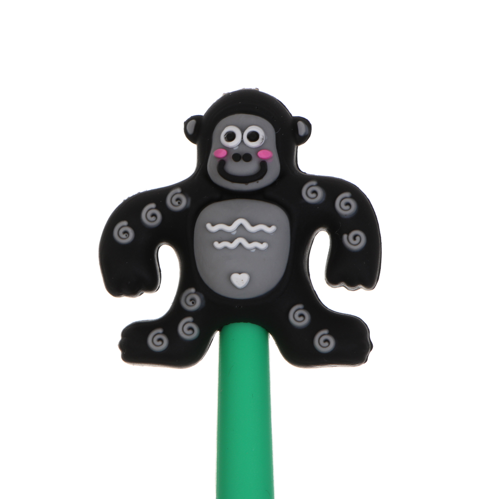 Ручка гелевая синяя 0,5мм, "Горила", силиконовый корпус, 3 вида, шоу-бокс, арт.№ 591-315