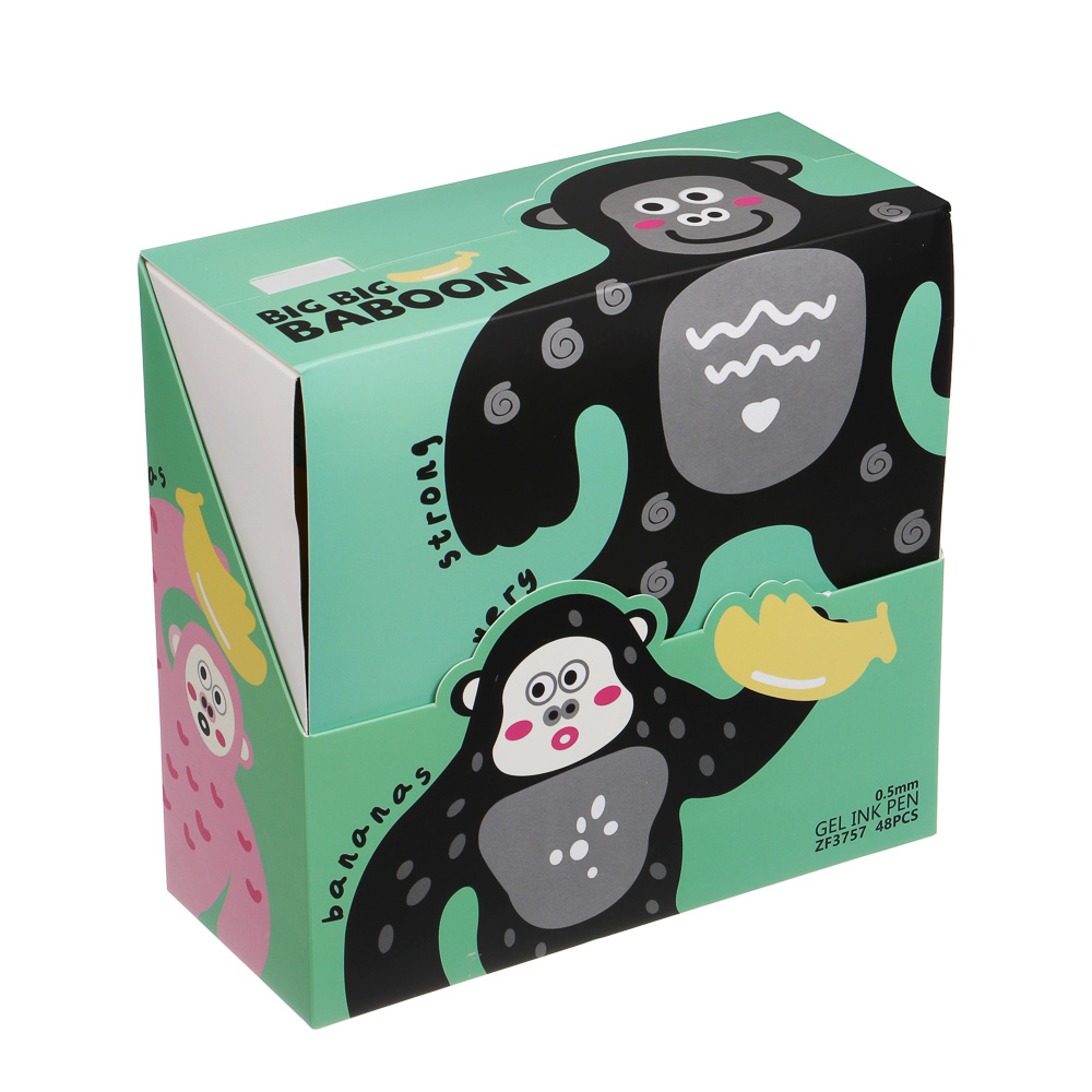 Ручка гелевая синяя 0,5мм, "Горила", силиконовый корпус, 3 вида, шоу-бокс, арт.№ 591-315