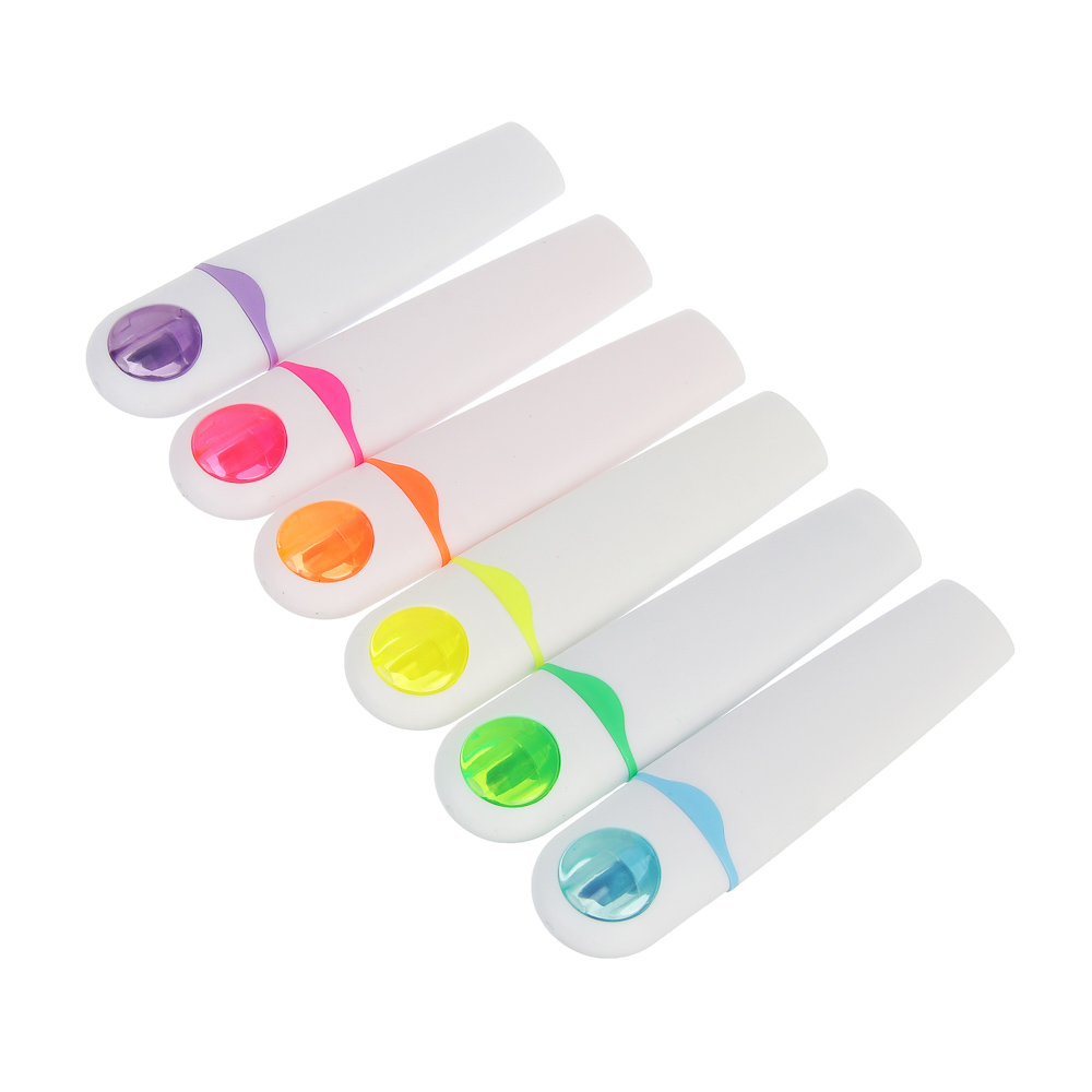 Маркер-выделитель, колпачок прозрачный, 6 цветов, арт.№ 613-136