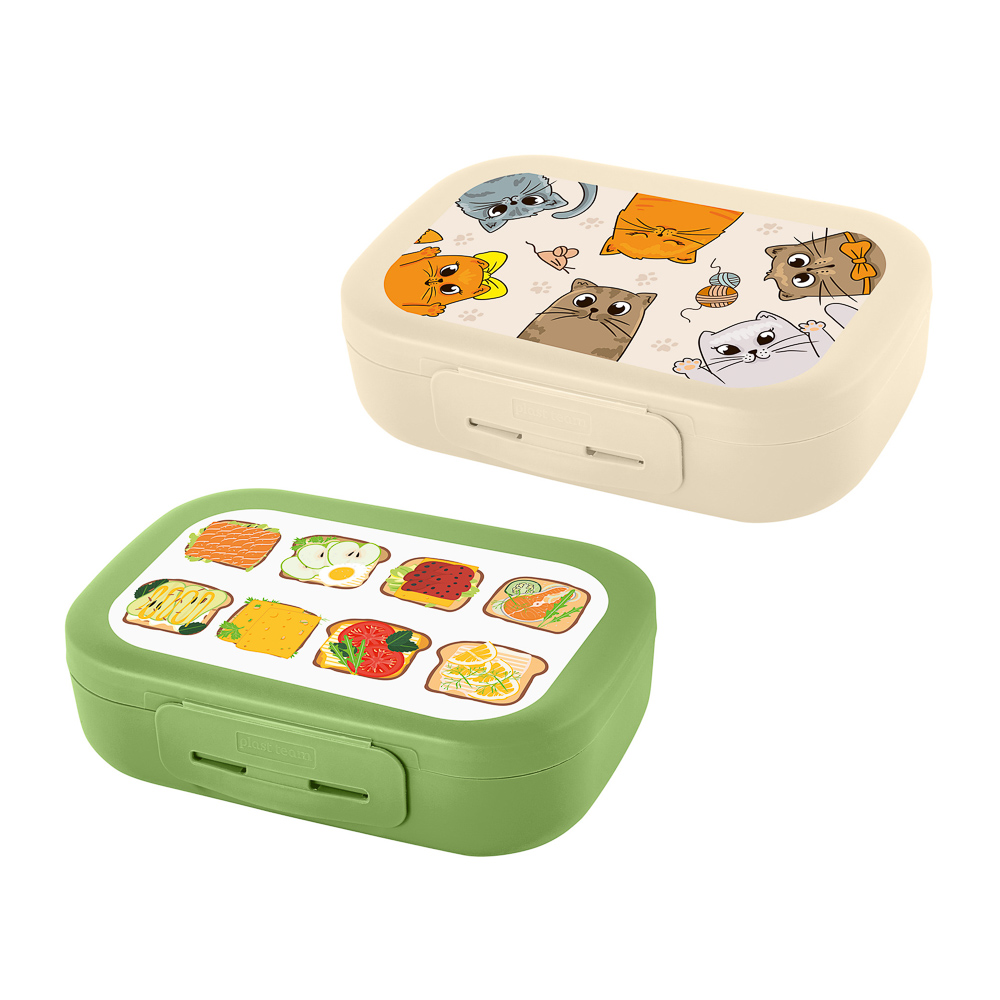 Ланч-бокс 0,8л (17,9х12,8х5,2см), пластик, в ассортименте, арт.№ 861-506