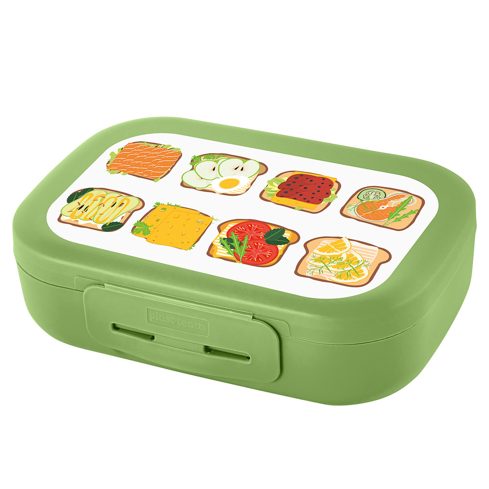 Ланч-бокс 0,8л (17,9х12,8х5,2см), пластик, в ассортименте, арт.№ 861-506