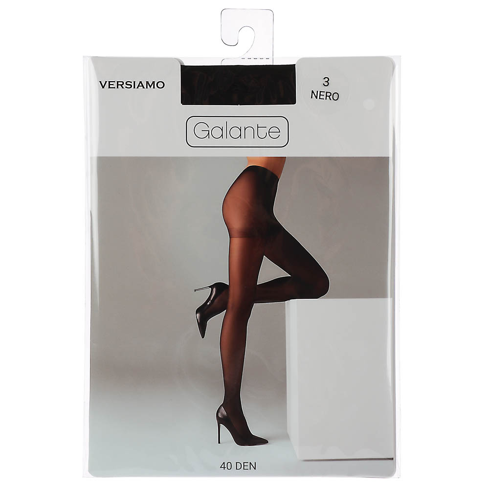 GALANTE Versiamo Колготки 40 DEN с шортиками, 85% полиамид, 15% эластан, размер 3, цвет черный, арт.№ 048-098
