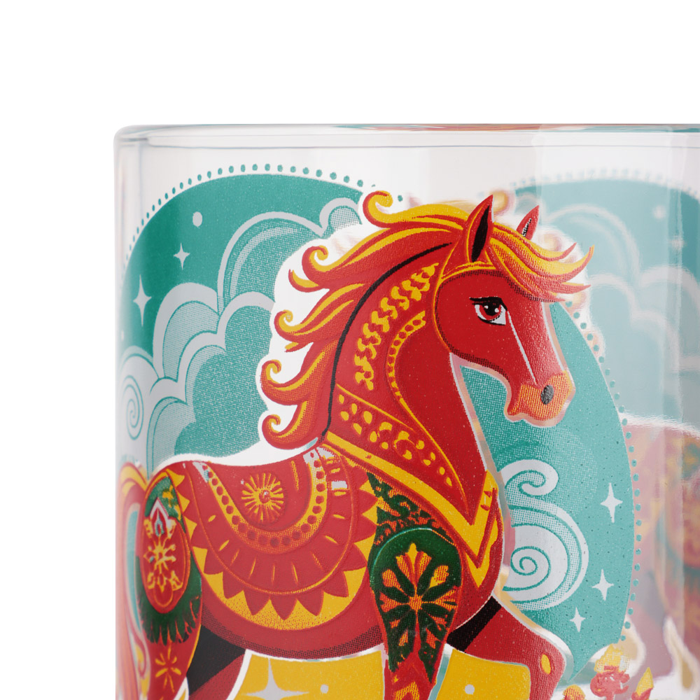 Хохлома Кружка 320мл, стекло, 2 дизайна, арт.№ 820-471