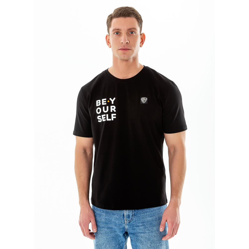 BY Футболка мужская с принтом, хлопок, размеры S-XXL, арт.№ 830-621