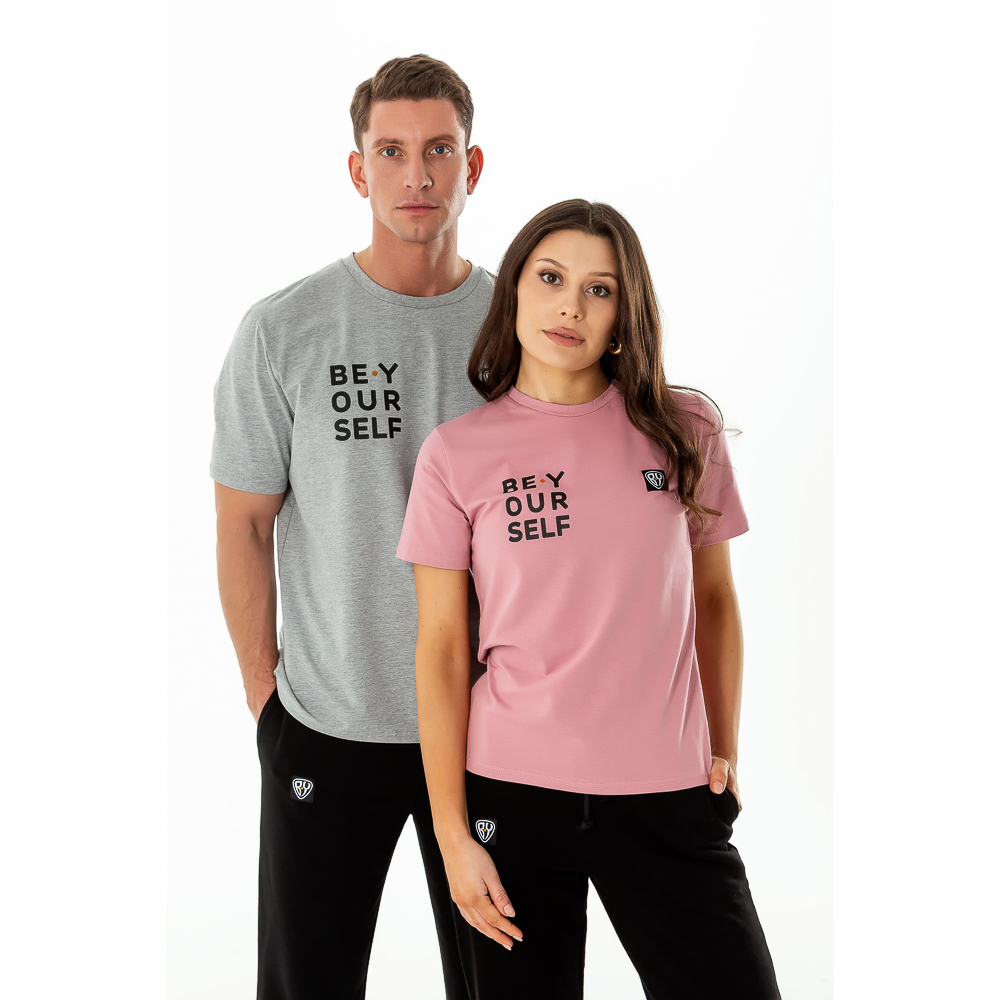 BY Футболка мужская с принтом, хлопок, размеры S-XXL, цвет серый, арт.№ 830-622