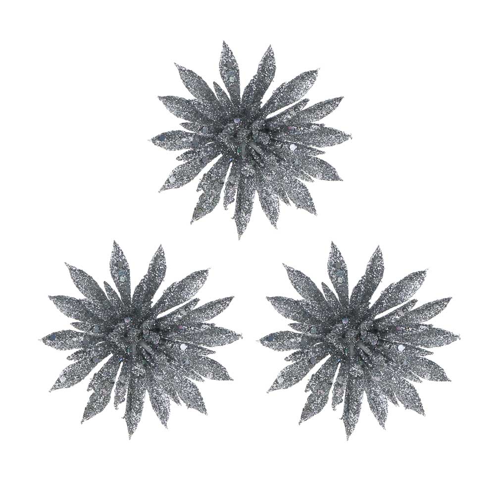 СНОУ БУМ Цветы на проволоке 8x8 см 3 шт, арт.№ 397-409