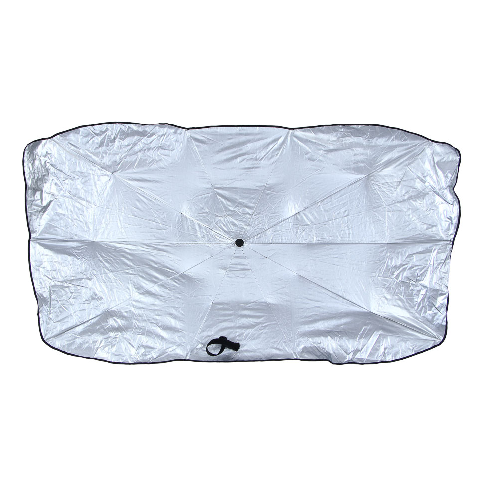 ЕРМАК Шторка солнцезащитная на лобовое стекло, 140x79см, серебристая, зонт, арт.№ 704-173