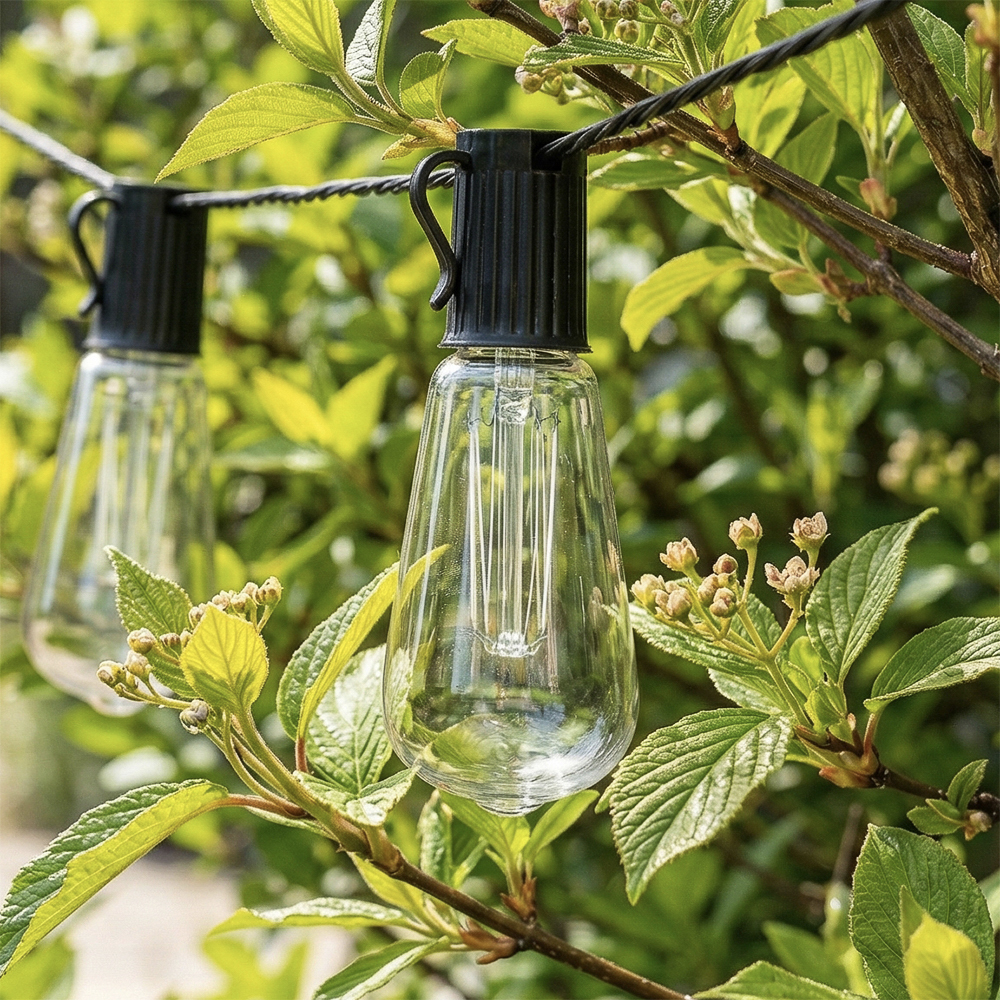 Гирлянда уличная на солнечной батарее 6,3 м INBLOOM, 20 LED, свечение шампань, 8 режимов, ABS, 1xAAA 600 мАч, IP44, арт.№ 185-047