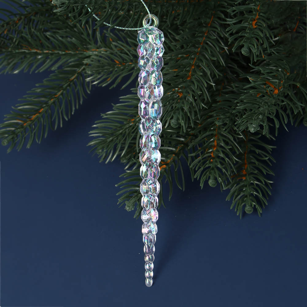 СНОУ БУМ Набор декоративных украшений "Сосульки" 2 шт 15 см, пластик, голография, арт.№ 374-612