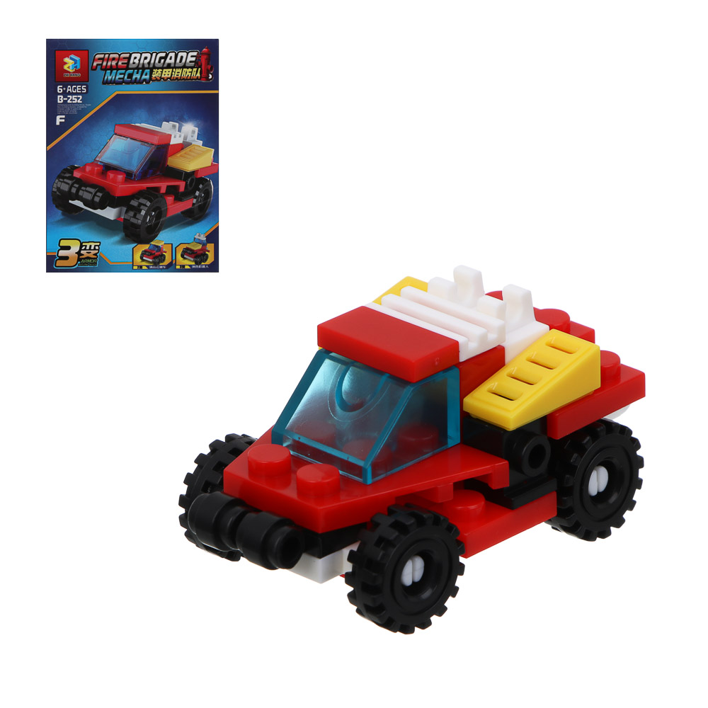 ИГРОЛЕНД Конструктор "Пожарная бригада" 8 в 1, 8х3,5х11 см, ABS, 6 видов, арт.№ 265-672