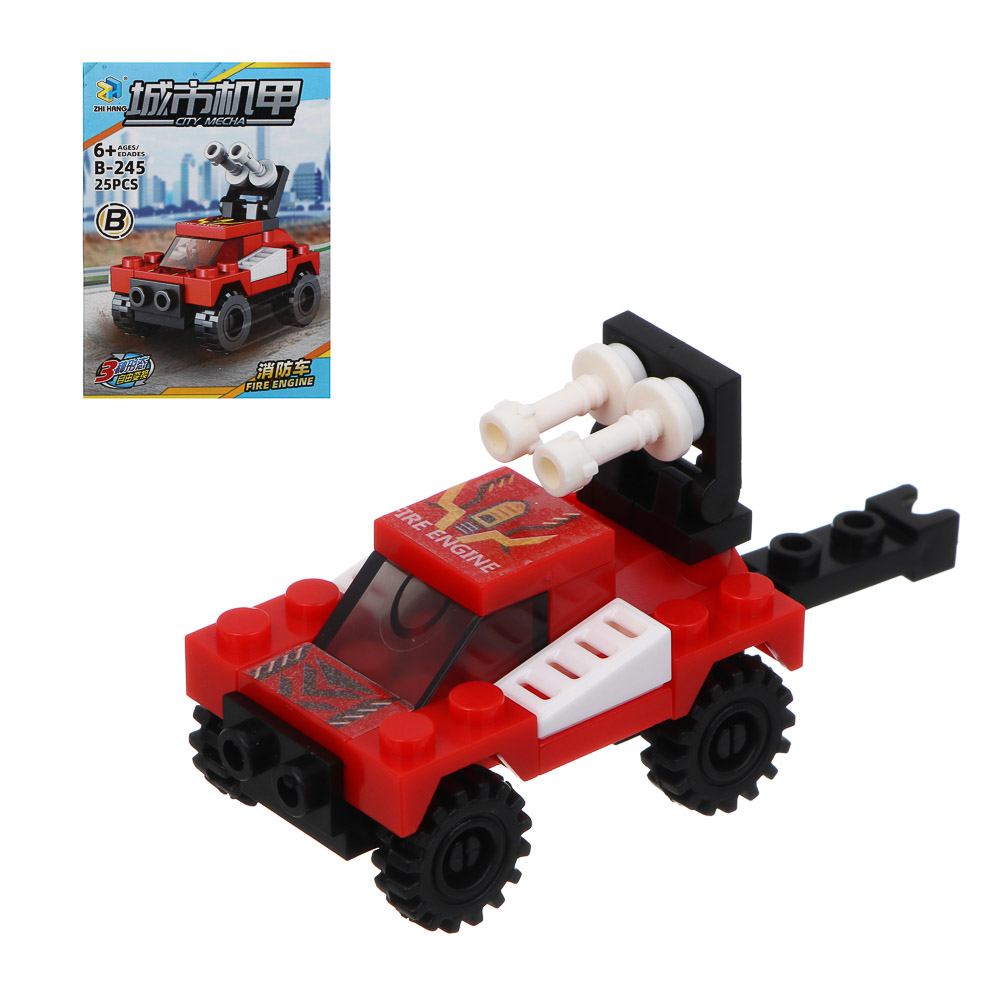 ИГРОЛЕНД Конструктор "Городские машинки" 8 в 1, 8х3,5х11 см, ABS, 6 видов, арт.№ 265-674