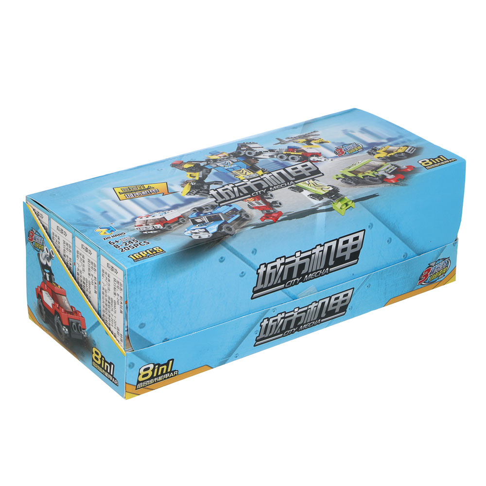 ИГРОЛЕНД Конструктор "Городские машинки" 8 в 1, 8х3,5х11 см, ABS, арт.№ 265-674