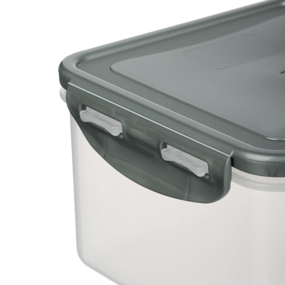 Контейнер герметичный для СВЧ с защелками тм Good&good, квадратный 1,25л, пластик, арт.№ 861-512