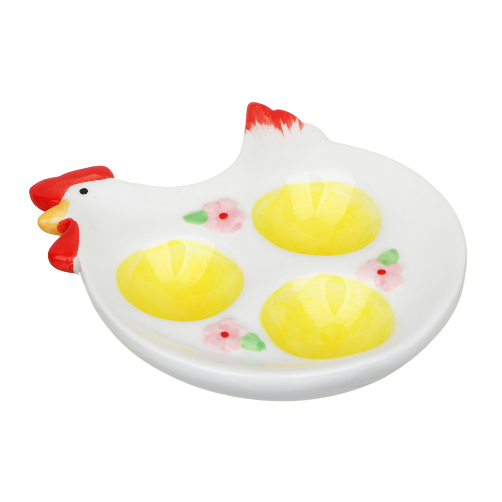 LADECOR Блюдо-подставка под яйца, керамика, в форме курочки, 12х13х3 см, арт.№ 514-001