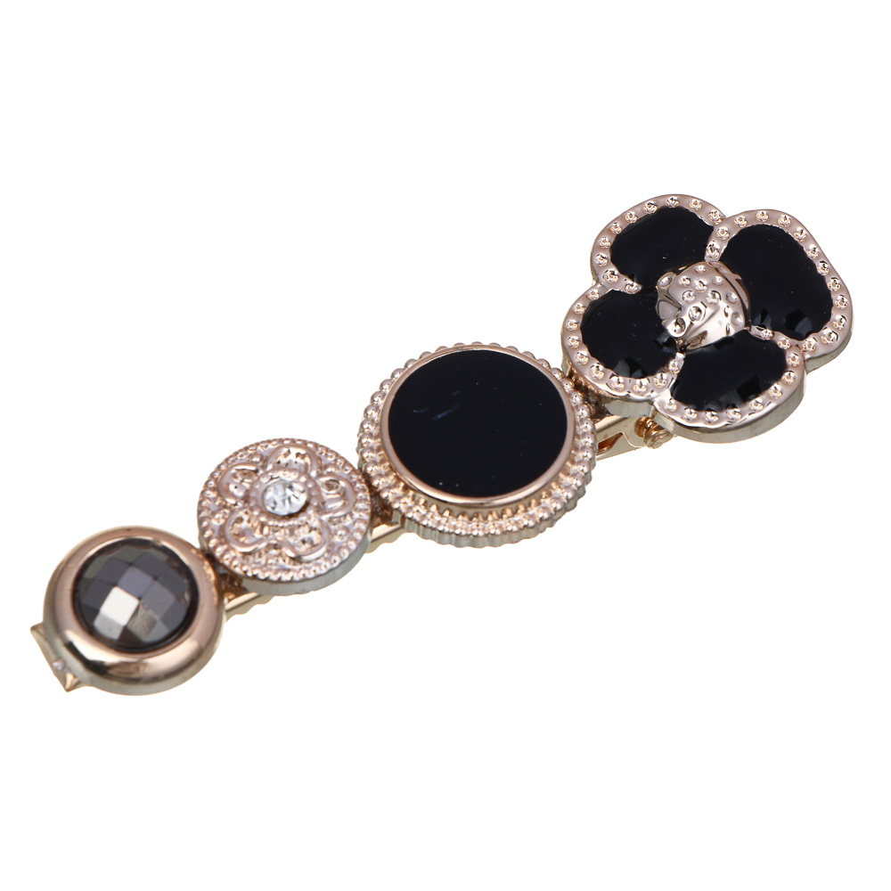 ЮНИLOOK Зажим для волос с декором, 6см, пластик, металл, 6 дизайнов, арт.№ 321-383