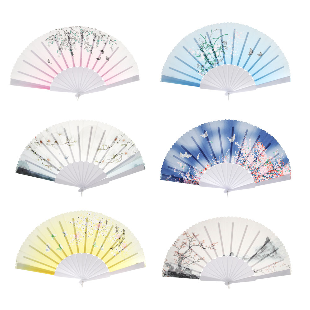 Веер складной тм GALANTE тканевый с рисунком, 23 см, полиэстер, пластик, 6 дизайнов, арт.№ 328-321