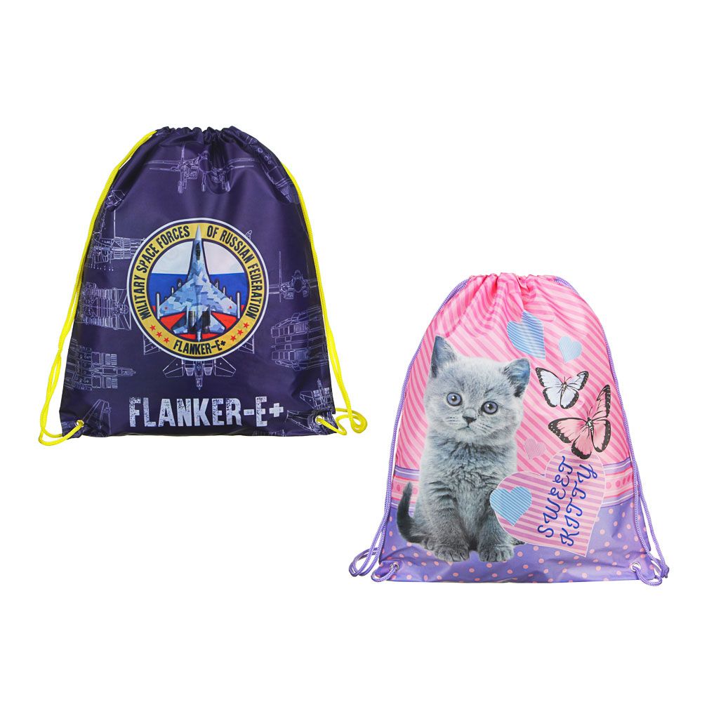 Свит Китти / Фланкер Мешок для сменной обуви на завязках, 34,8x41,5см, полиэстер, арт.№ 233-056