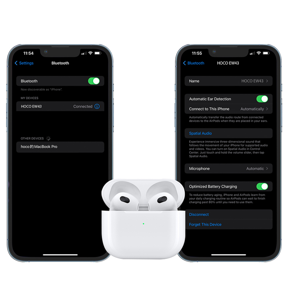 Наушники беспроводные TWS hoco. модель EW43, вкладыши, 300/40мАч, BT5.3, цвет: белый, арт.№ 410-114