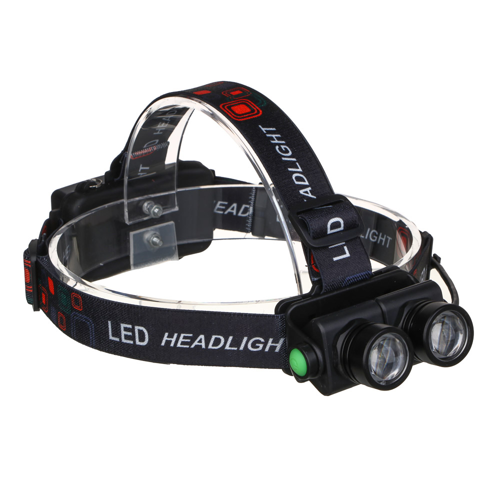 ЕРМАК Фонарь налобный, поворотный, 2 XPE LED, 2400мАч, 4 режима, арт.№ 221-089