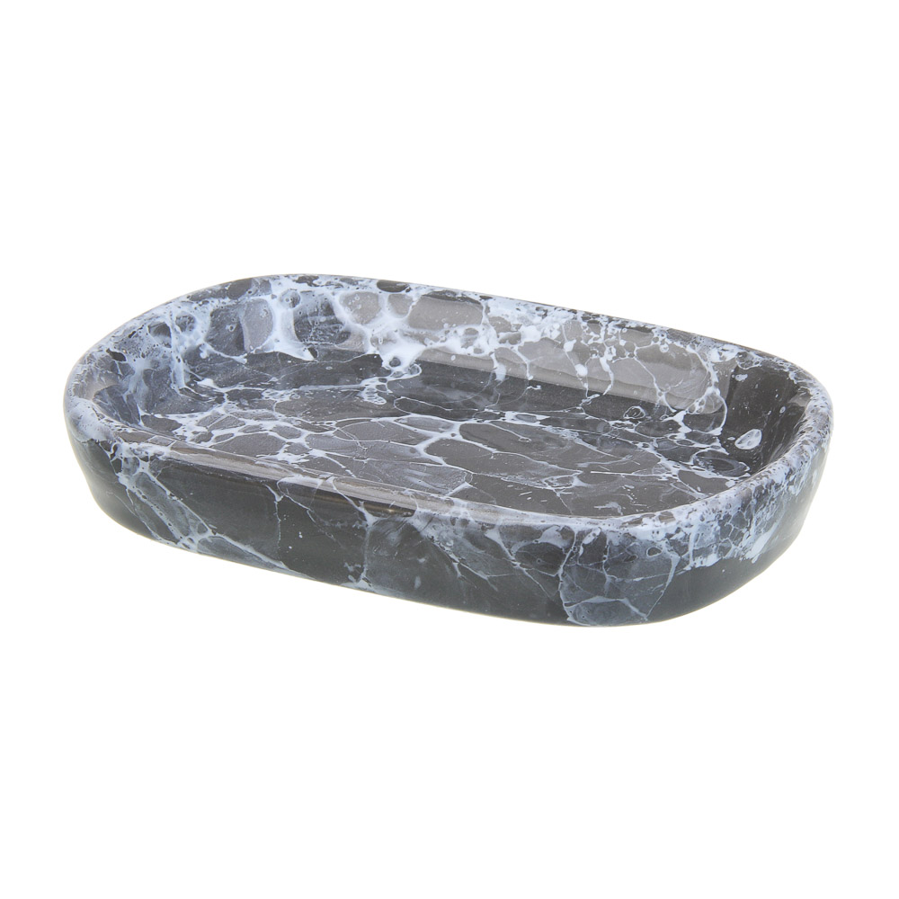 VETTA Мыльница, 13,5x9x2,5 см, керамика, "Космос", мрамор серый, арт.№ 463-491