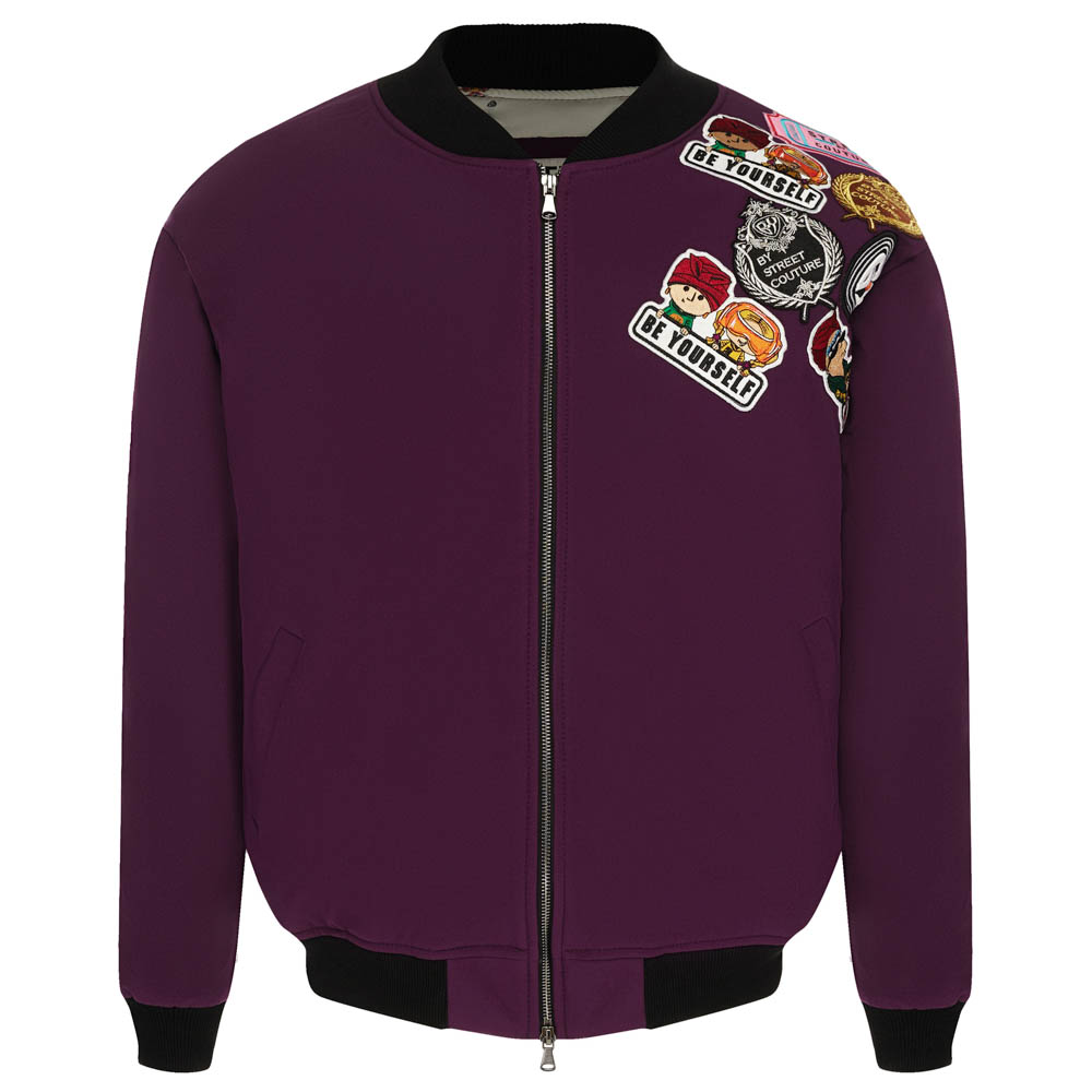 Бомбер на молнии "BY STREET COUTURE", унисекс, сливовый, разм.M, арт.№ 080-088