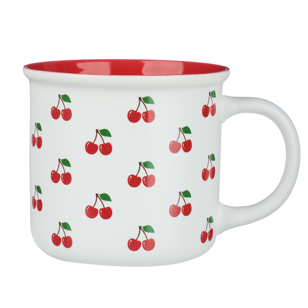 Кружка Вишенки тм MILLIMI, 380мл, фарфор, арт.№ 806-519