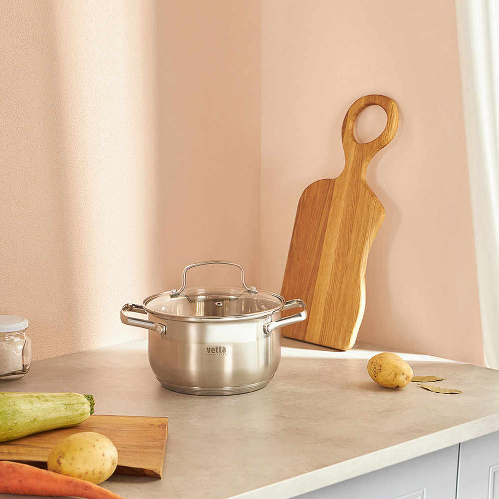 VETTA Берн Кастрюля 18х11см. 2,6л. со стекл. крышкой, индукция, арт.№ 822-100