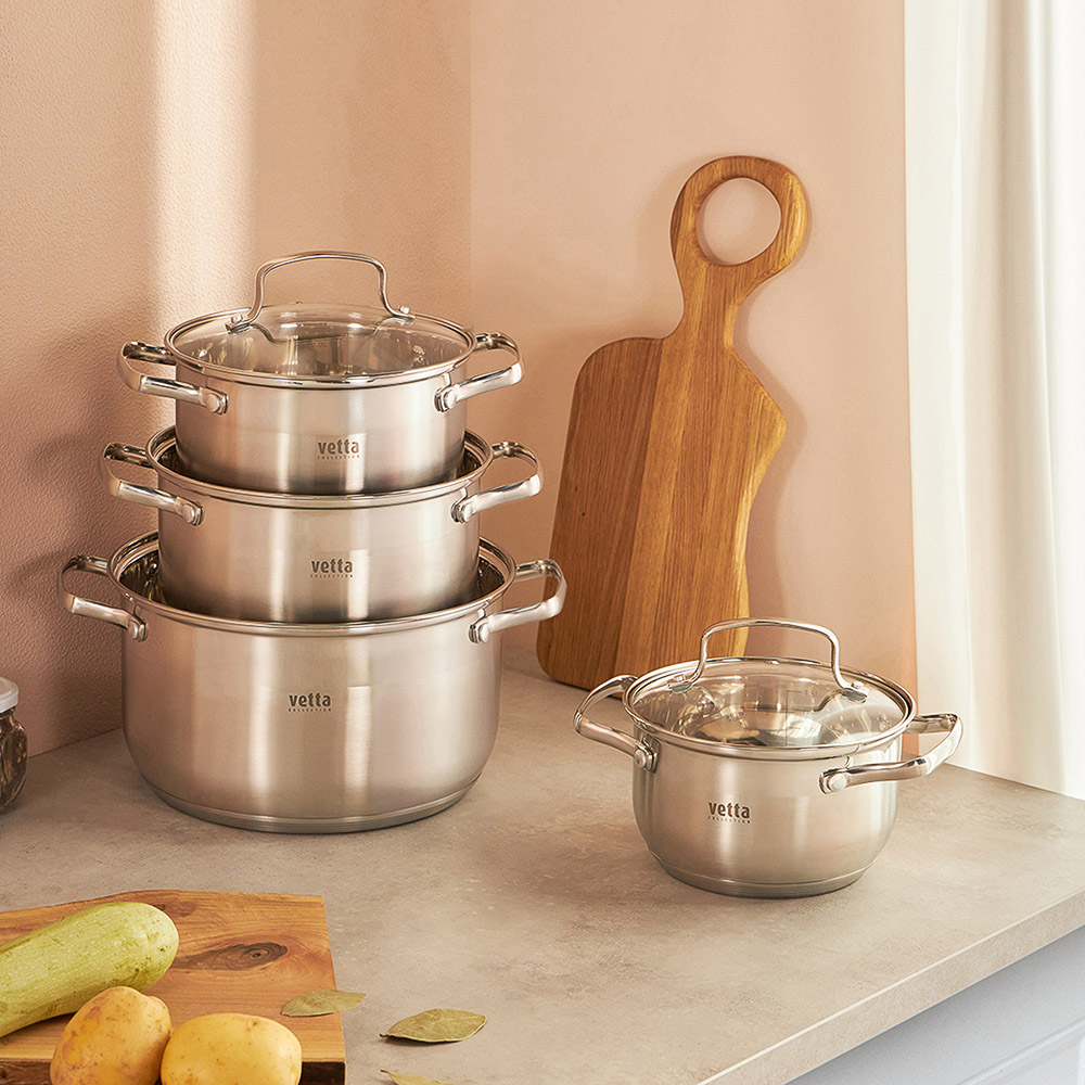 VETTA Берн Кастрюля 18х11см. 2,6л. со стекл. крышкой, индукция, арт.№ 822-100