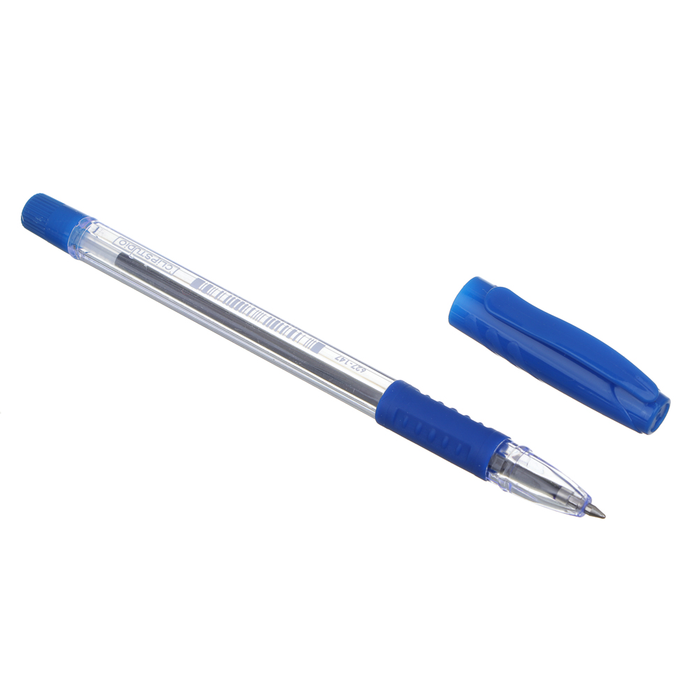 Ручка шариковая ClipStudio синяя, наконечник 0,7 мм, резиновый держатель, арт.№ 627-147