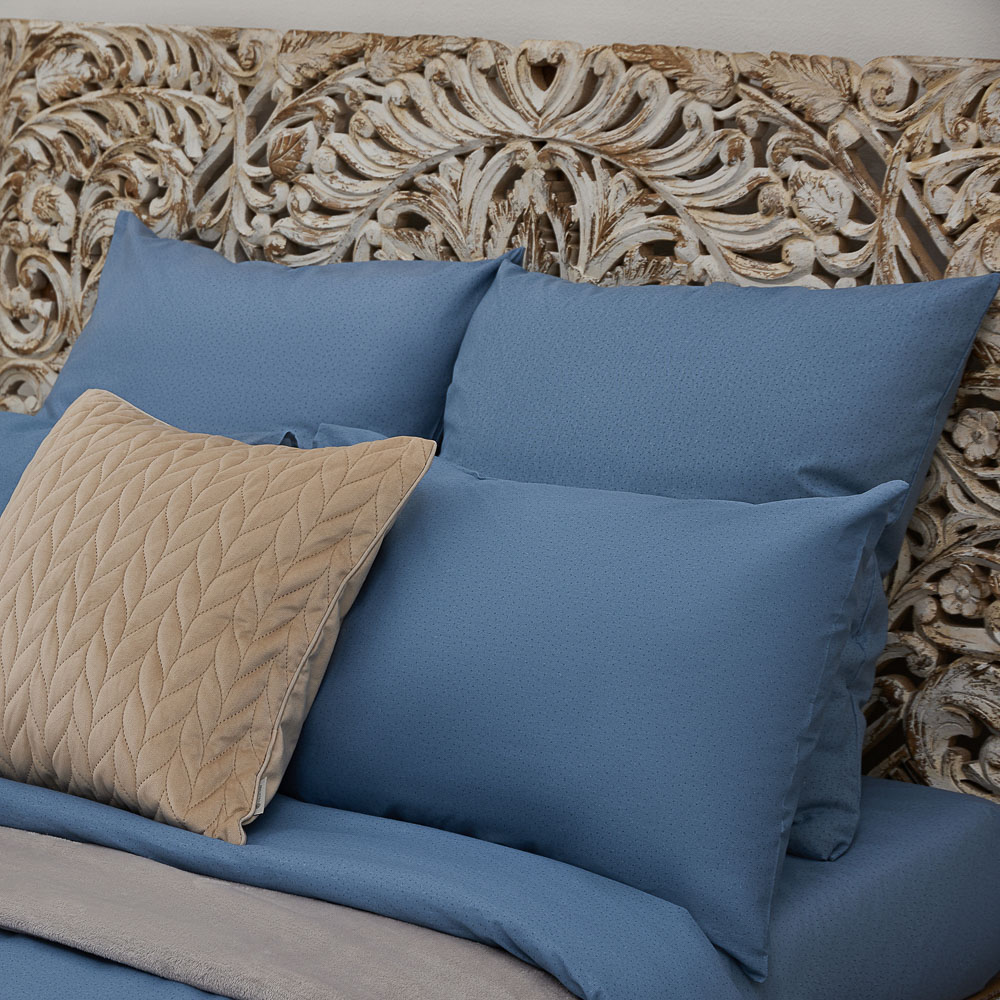 PROVANCE Простыня на резинке 180х200х20см, 100% хлопок, бязь, синий, арт.№ 432-158