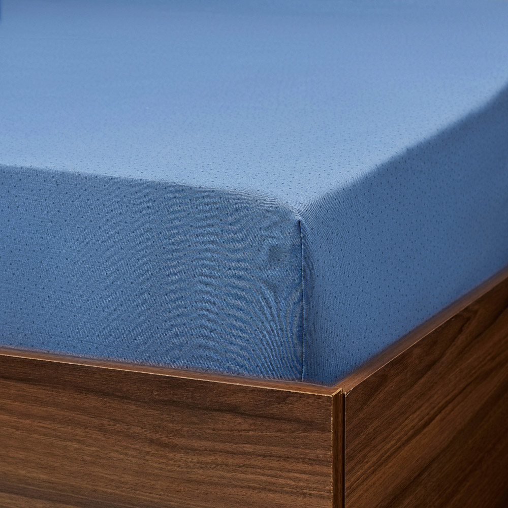 PROVANCE Простыня на резинке 180х200х20см, 100% хлопок, бязь, синий, арт.№ 432-158