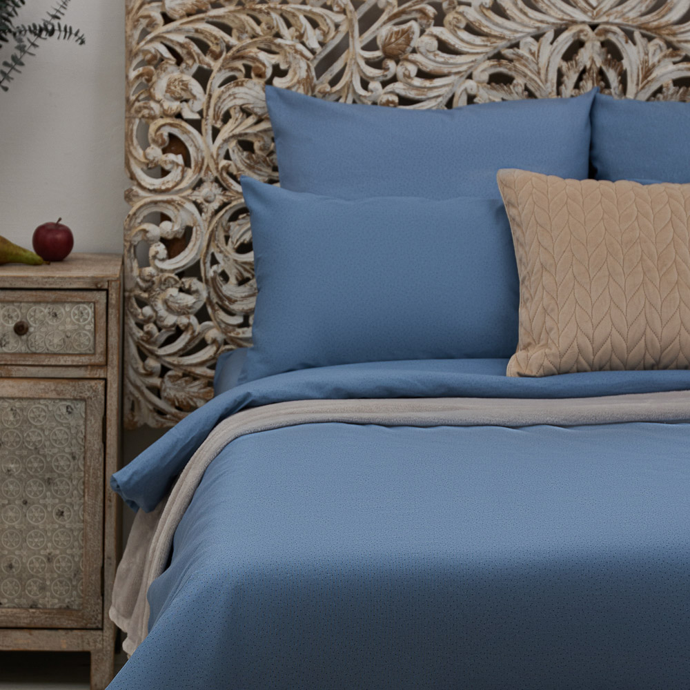 PROVANCE Простыня на резинке 180х200х20см, 100% хлопок, бязь, синий, арт.№ 432-158