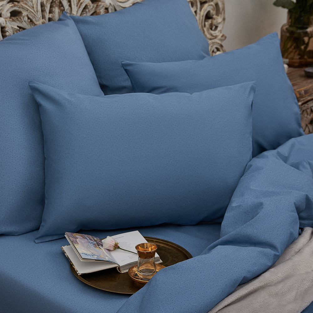 PROVANCE Простыня на резинке 200х200х20см, 100% хлопок, бязь, синий, арт.№ 432-159