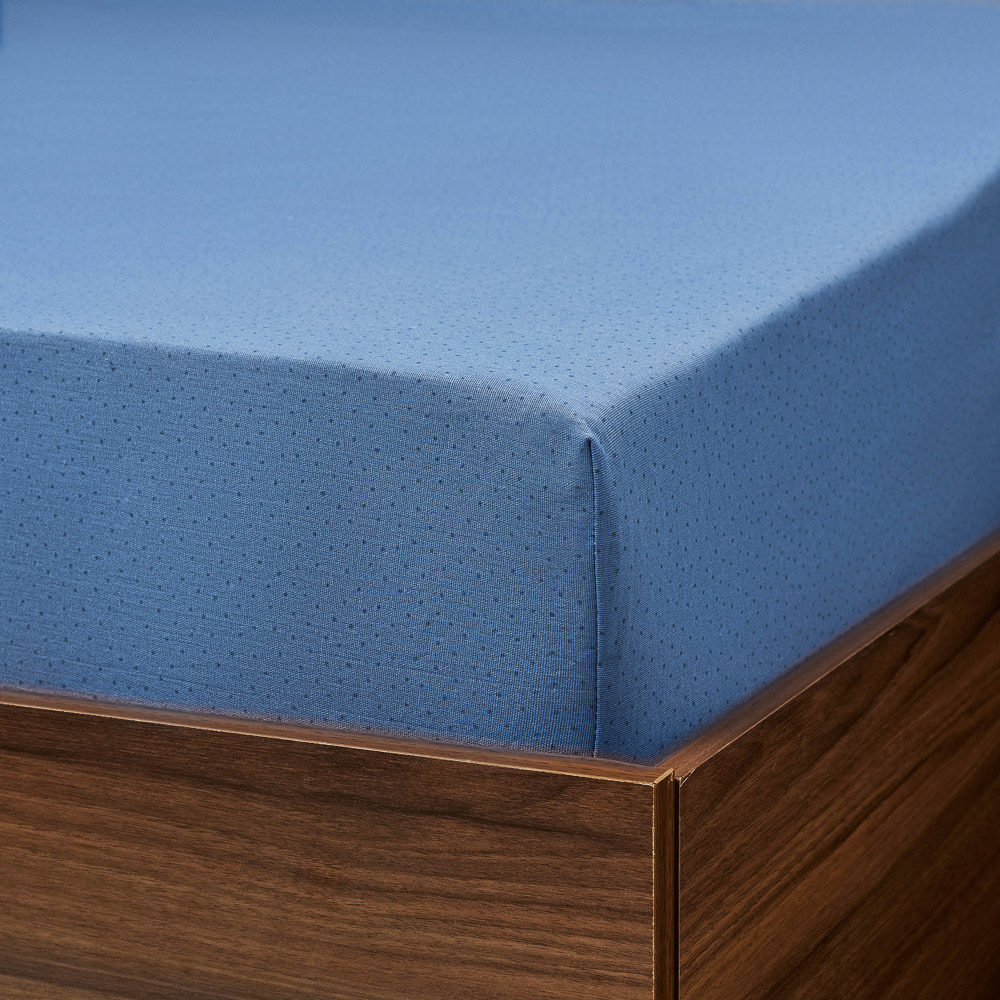 PROVANCE Простыня на резинке 200х200х20см, 100% хлопок, бязь, синий, арт.№ 432-159