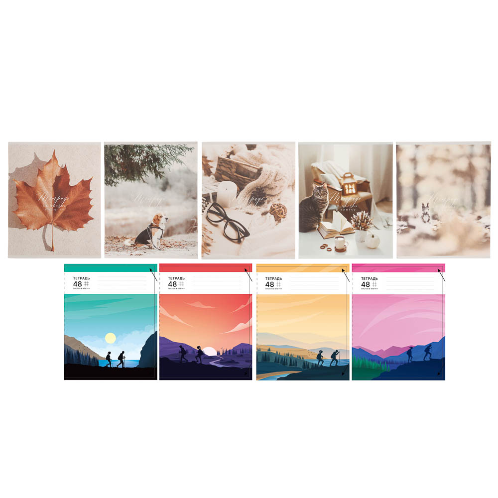 Тетрадь общая 48 листов в клетку ClipStudio, БЕЛЫЕ ЛИСТЫ, обложка картон 190 гр/м2, скрепка, 5 дизайнов, арт.№ 578-173