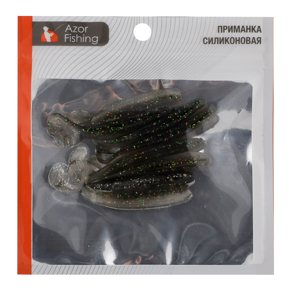 Приманка мягкая "Виброхвост оффсет 2.8" тм AZOR FISHING,силикон Премиум,70 мм,8 шт. в уп,микс цветов, арт.№ 145-085